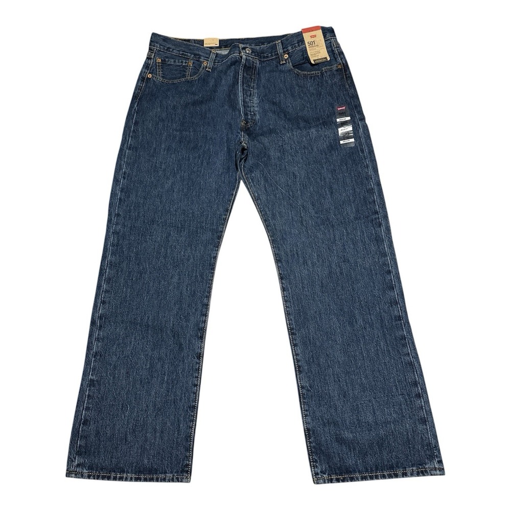 Levi's 501 Mens Original Straight Fit Denim Jeans Blue Dark Wash 40X30 MSRP $60
